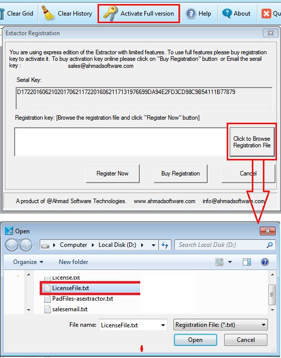 Email Extractor Register Software