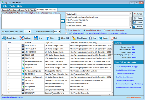 Web Data Scrapper Websites Screenshot